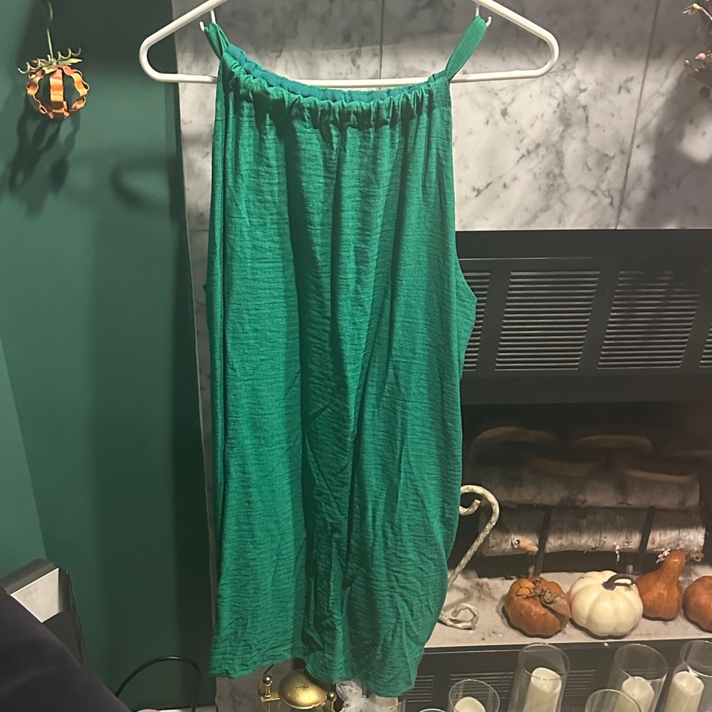 Banana Republic Teal Gathered Dress
